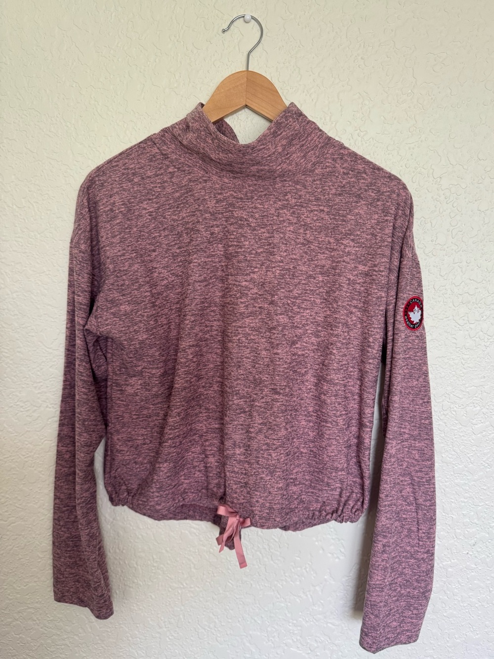 Mock-neck Longsleeve Top Drawstring Outdoor Sports